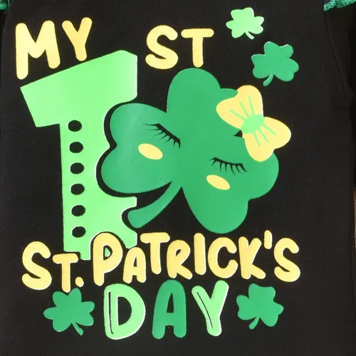 Vista 4 de Aalizzwell Ropa para bebé niña Día de San Patricio Negro