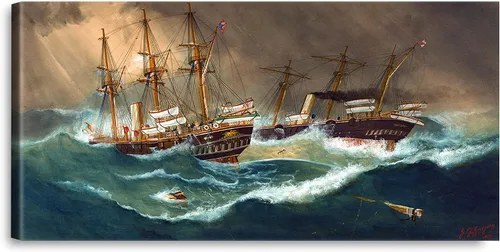 Vista 51 de A&T ARTWORK A Brisk Breeze por Willem van de velde Reproducciones de pintura de velero, impresiones en lienzo giclée para decoración del hogar, 20 x