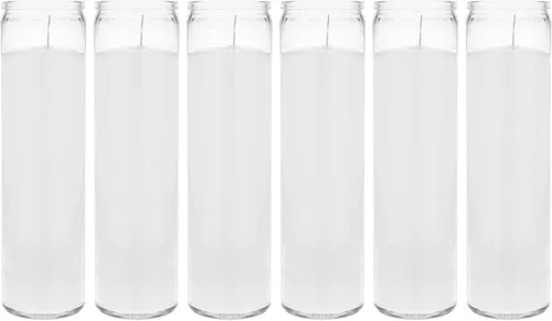 Vista 26 de Mega Candles 1 pieza Velas de Oración Devocional de Recipiente de Vidrio Negro Sin Aroma de 7 Días, Vela de Cera Premium 2 Pulgadas x 8 Pulgadas