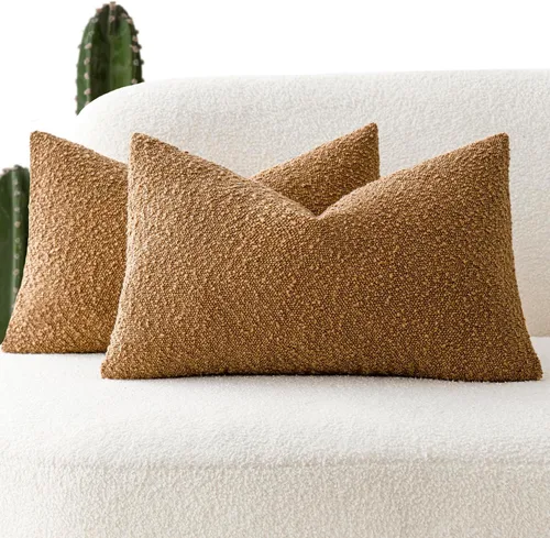Vista 38 de Foindtower - Juego de 2 fundas decorativas de textura de bucle, fundas de almohada acentuadas, fundas de cojín sólidas, neutrales, para sofá, silla