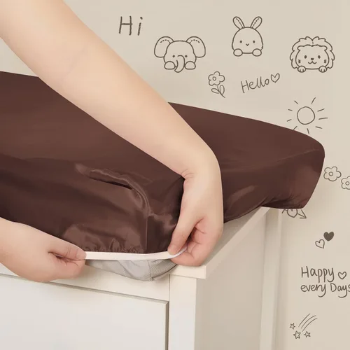Vista 5 de SiinvdaBZX Paquete de 2 fundas para cambiador para bebés, niñas y niños, fundas de satén suaves y sedosas para cambiadores de pañales de 32 x 16