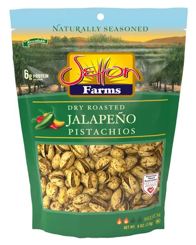 Vista 11 de Cebolla con ajo y pistachos, en la cáscara, 6 onzas, bolsa Kosher