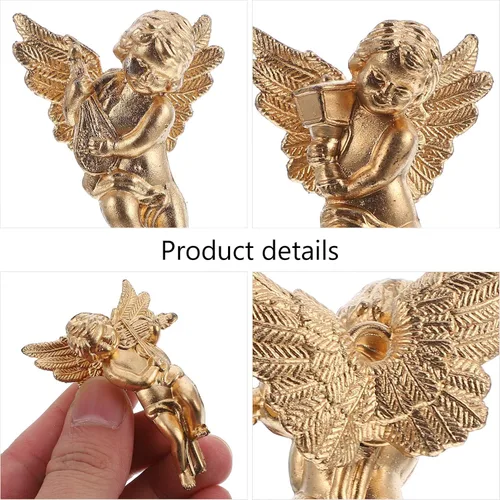 Vista 5 de Amosfun - Figura decorativa de ángel de Navidad (30 unidades), diseño de ángel de querubín