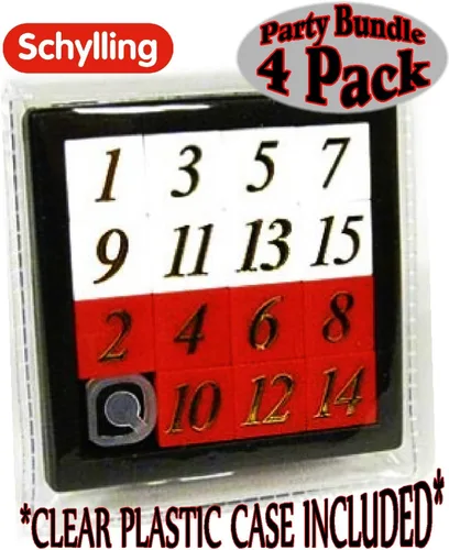 Vista 3 de Schylling The 15 Puzzle - Number Slide Brain Teaser (paquete de 4)