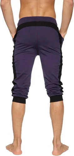 Vista 4 de 4-rth Pantalón deportivo de yoga con puños para hombre, tejido de rizo francés modal, hecho en Estados Unidos, ajuste elástico, estilo europeo