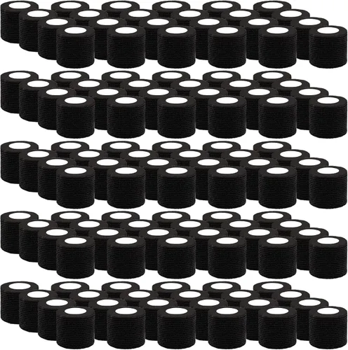 Vista 10 de BQTQ 120 rollos de vendaje autoadhesivo de 1 pulgada x 5 yardas, cinta atlética negra, vendajes elásticos autoadhesivos, cinta para esguinces