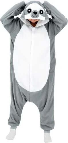 Vista 2 de Adult Sloth Onesie Pajamas Cosplay Animal Homewear Sleepwear Jumpsuit Costume for Women Men