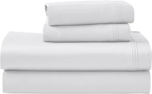 Vista 15 de Superior Juego de sábanas de algodón egipcio de 4 piezas, 1000 hilos, diseño moderno, sábanas sostenibles, básicos de lujo, sólidas, sábana bajera