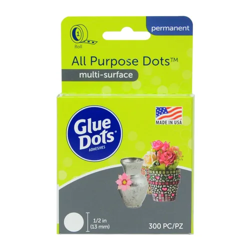 Vista 8 de Glue Dots, Puntos multiusos, permanentes, multisuperficie, de doble cara, 1/2 pulgada, .5 pulgadas, 900 puntos, cinta adhesiva para manualidades