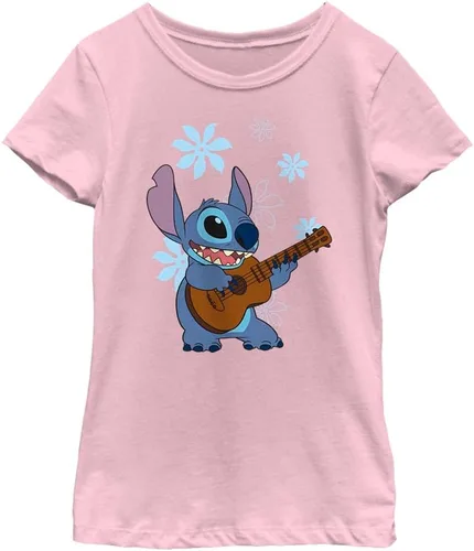Vista 12 de Camiseta de danza floral Lilo & Stitch con ukelele para niñas Gris asfalto