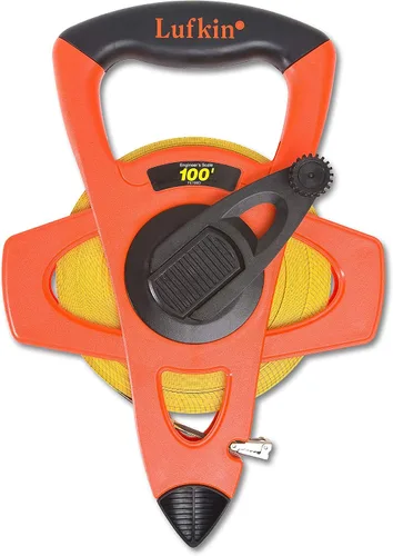 Vista 6 de Crescent Lufkin FE050D - Cinta métrica de fibra de vidrio de ingeniero naranja Hi-Viz® de 1/2 pulgadas x 50 pies