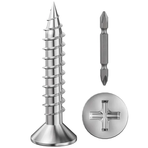 Vista 8 de Wensilon (1200 piezas) #4x1/2 Tornillo para madera negro de metal autorroscante de cabeza plana