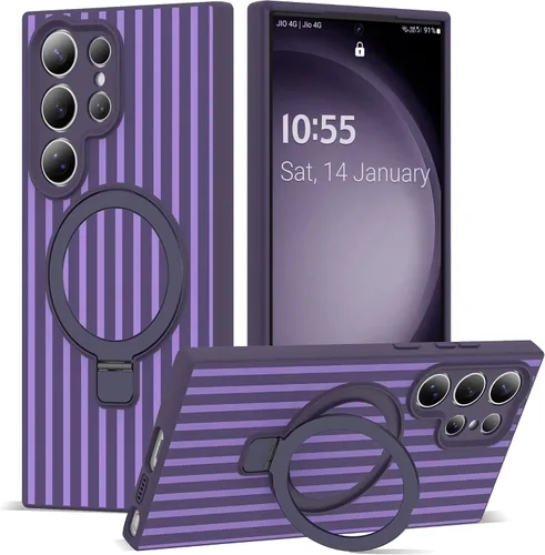 Vista 88 de SKYLMW Funda para Samsung Galaxy S23 con soporte, color negro