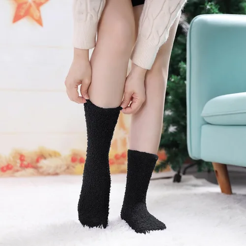 Vista 3 de Calcetines mullidos para mujer, de microfibra súper suave, mullidos, acogedores, para invierno, cálidos, mullidos