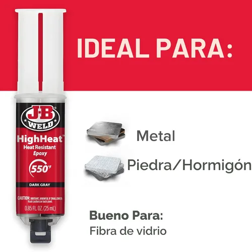 Vista 6 de J-B Weld Jeringa de epoxy de alto calor, gris oscuro