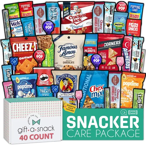Vista 14 de Gift A Snack - Caja de aperitivos paquete variado de dulces + tarjeta
