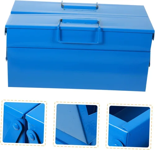 Vista 5 de Angoily Cesta de maleta de caja organizador útil Multi- Almacenamiento Multi- multifuncional doble capa de baño Hardwares plegable Herramientas
