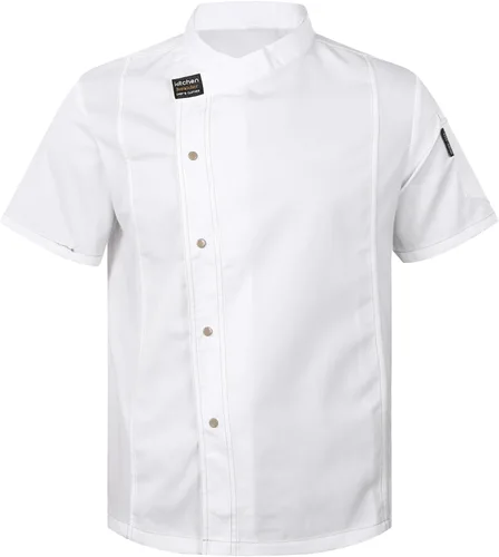 Vista 7 de Unisex Men Women Chef Jacket Chef Coat negro (Black Short Sleeve)