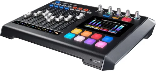 Vista 2 de TASCAM Mezclador de transmisión de podcasts Mixcast 4, grabadora e interfaz de audio USB: cuatro entradas de micrófono XLR/TRS, pantalla táctil