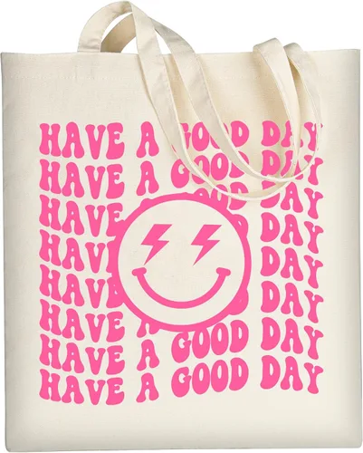 Vista 13 de AUSVKAI Bolsa de lona estética para mujer, lindas bolsas de algodón reutilizables de tela para ir de compras, playa, regalos de moda