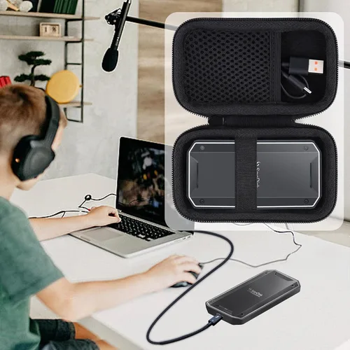 Vista 5 de khanka Estuche rígido de viaje para SSD SanDisk Professional 1TB/2TB/4TB