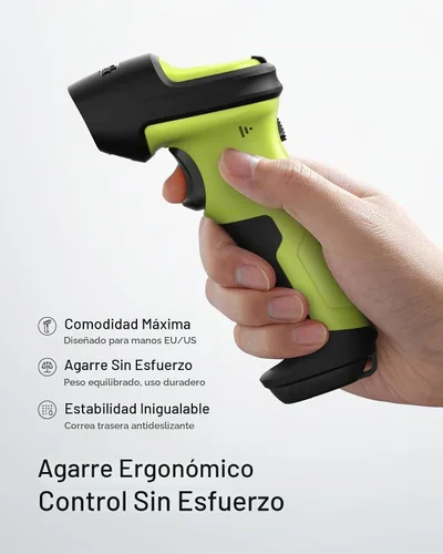 Vista 5 de Inateck Escáner de código de barras, escáner inalámbrico, 1 carga 180 días en espera, rango de 35M, escaneo automático, BCST-60 verde