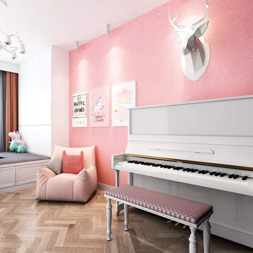 Vista 3 de Livelynine Papel tapiz rosa para despegar y pegar, papel de contacto decorativo para niñas, dormitorio de niñas, habitación de niños, decoración