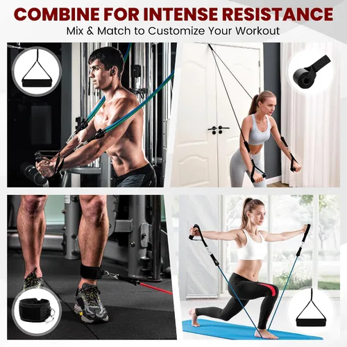 Vista 5 de Bandas de resistencia para hombres y mujeres, perfectas para entrenamiento de fuerza, entrenamientos y terapia física