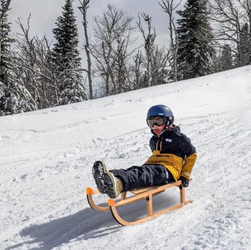 Vista 3 de Slippery Racer Trineo de nieve plegable de madera para niños