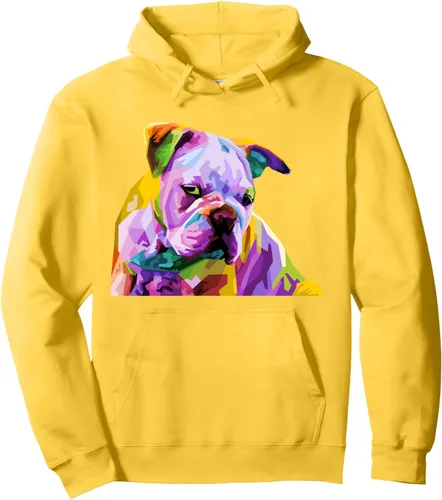 Vista 7 de Sudadera con capucha de bulldog británico inglés para dueños de perros, Negro, S