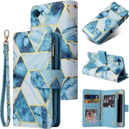 Vista 28 de UEEBAI - Cartera clásica de cuero sintético con cierre magnético, funda de iPhone con cierre