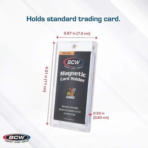 Vista 3 de BCW Tarjetero magnético – Grosor de 55 PT – 1 unidad Estuche protector para tarjetas con cierre magnético dorado seguro Protección UV, diseño