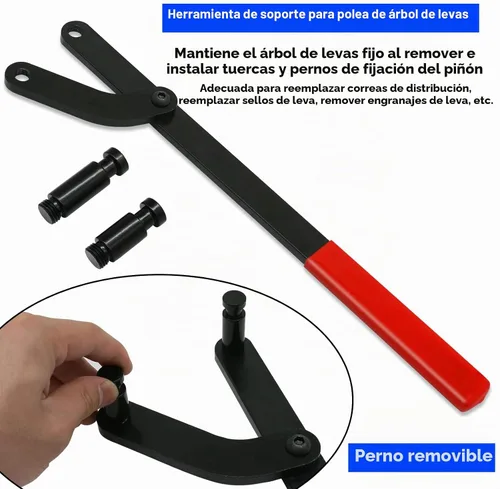 Vista 5 de Soporte Universal de Polea Portador de Árbol de Levas Bomba de Inyección Herramienta de Llave de Sujeción de Piñón de Leva Compatible con Audi