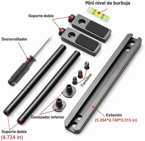 Vista 6 de Soporte de soporte de GPU Dual Brace: Montaje en ventilador Tarjeta gráfica de aluminio ajustable Soporte de GPU Sag Soporte para tarjeta de video