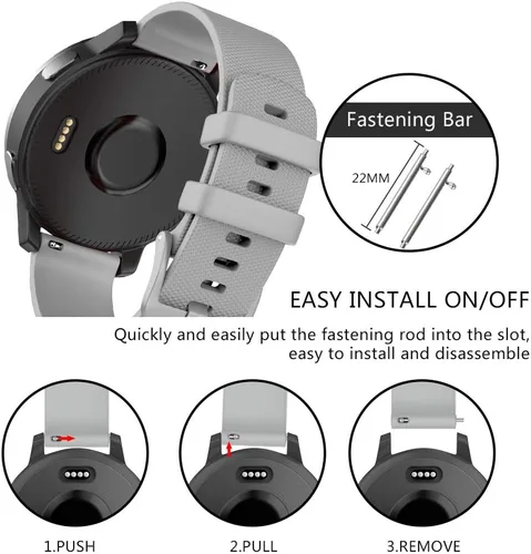 Vista 6 de ISABAKE Correa de repuesto para reloj Polar Ignite para Garmin vivoactive4 / Active de 0.866 in de liberación rápida de silicona