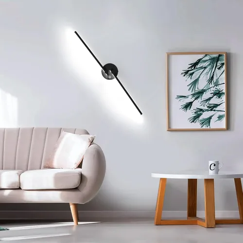 Vista 5 de Kawell Lámpara de pared LED de 12 W cableada con interruptor, brazos giratorios de 300°, iluminación moderna para sala de estar, dormitorio
