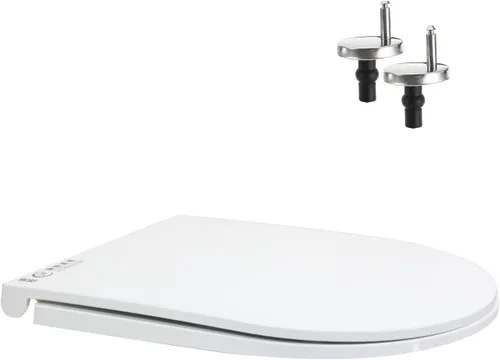 Vista 2 de SouNor Asiento de inodoro UF duradero alargado en forma de U/D cierre suave de liberación rápida fácil de instalar, blanco (TU908)