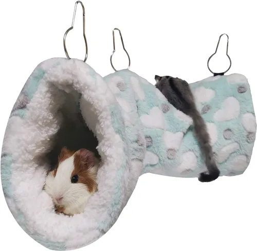Vista 12 de LEFTSTARER Accesorios para conejillos de indias, accesorios para jaula de planeador de azúcar, juguetes para ratas de hámster, hamaca, hurón, túnel