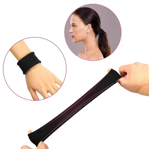 Vista 3 de EBOOT 20 piezas de gomas elásticas de algodón grandes para cabello, bandas para cola de caballo, cintas para la cabeza para cabello grueso, pesado