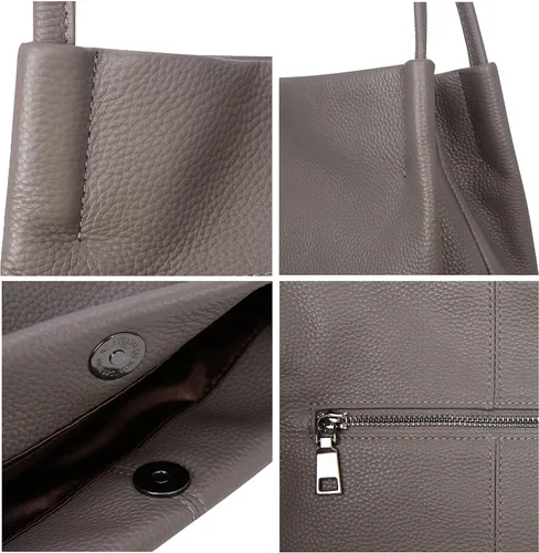 Vista 4 de Iswee - Bolso de piel para mujer y dama, bolsa de hombro y de mano a la moda