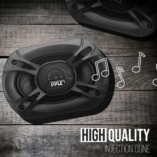 Vista 3 de Pyle Altavoces estéreo universales de 3 vías para automóvil, 400 W, 6 x 8 pulgadas, triaxial de alto volumen, audio profesional, altavoz universal