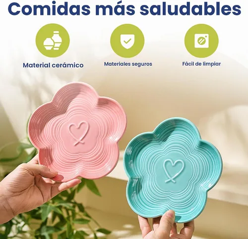Vista 9 de PawsPik Plato de cerámica para gatos con soporte de bambú elevado, color Rosa