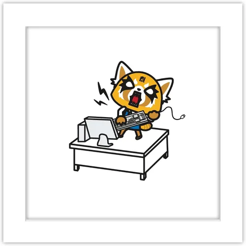Vista 10 de Trends International Gallery Pops Sanrio Aggretsuko Retsuko Desk Rage - Póster de pared, 12.00 x 12.00 pulgadas, versión de marco negro