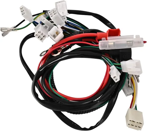 Vista 3 de Trkimal Arnés de cableado eléctrico completo, bobina de estator, interruptor CDI, interruptor de encendido, relé solenoide, bujía para ATV de 4