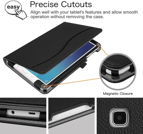 Vista 7 de Fintie Funda multiángulo para Samsung Galaxy Tab E 9.6 2015, color negro Modelo SM-T560/T561/T565/T567, bolsillo para tarjeta frontal, protección