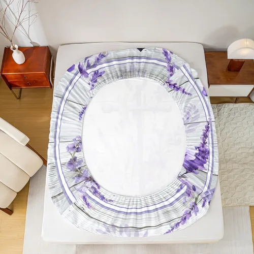 Vista 6 de Anchor Nautical - Juego de sábanas románticas para niños, tamaño individual, diseño de mariposas y lavanda morado, decoración de habitación de niños