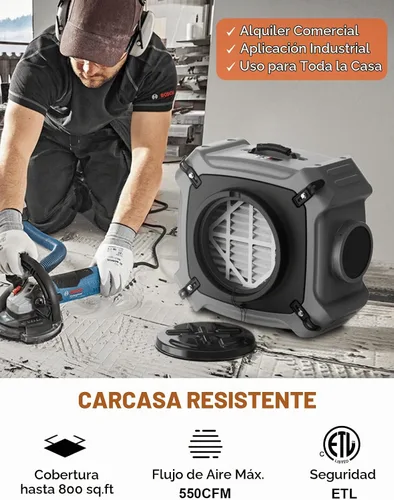 Vista 4 de Abestorm Depurador de aire con filtración de 3 etapas, apilable 550 CFM, V3 Gris claro