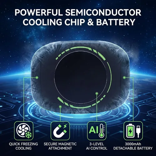 Vista 3 de Refrigerador de teléfono, chip semiconductor, magnético, 3000mAh