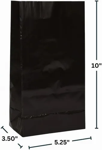 Vista 2 de Bolsas de papel brillante para regalos, 12 unidades, 12 unidades, Negro