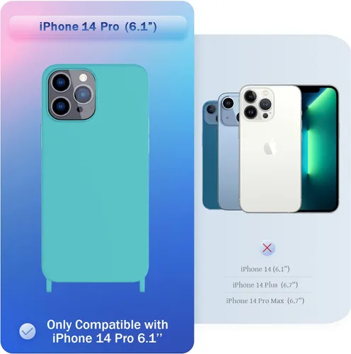 Vista 317 de Funda compatible con iPhone 8 Plus, iPhone 7 Plus/6 Plus/6S Plus con cordón, funda cruzada para iPhone con correa ajustable de silicona para iPhone